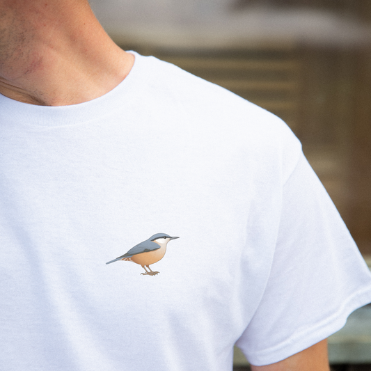 Birdex lifestyle mockup - Nuthatch Unisex Tee