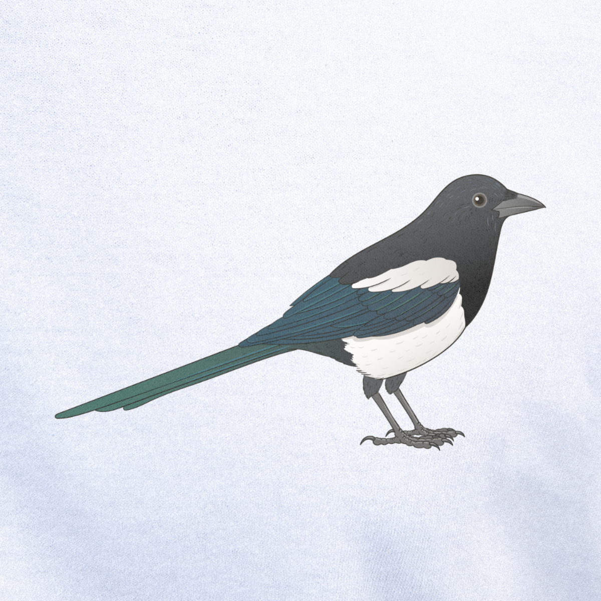 Birdex close-up mockup - Magpie Unisex T-shirt