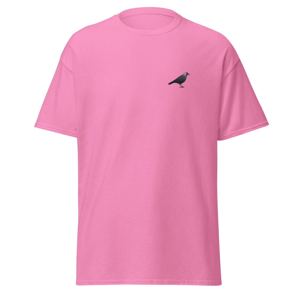 Jackdaw unisex bird T-shirt in Azalea