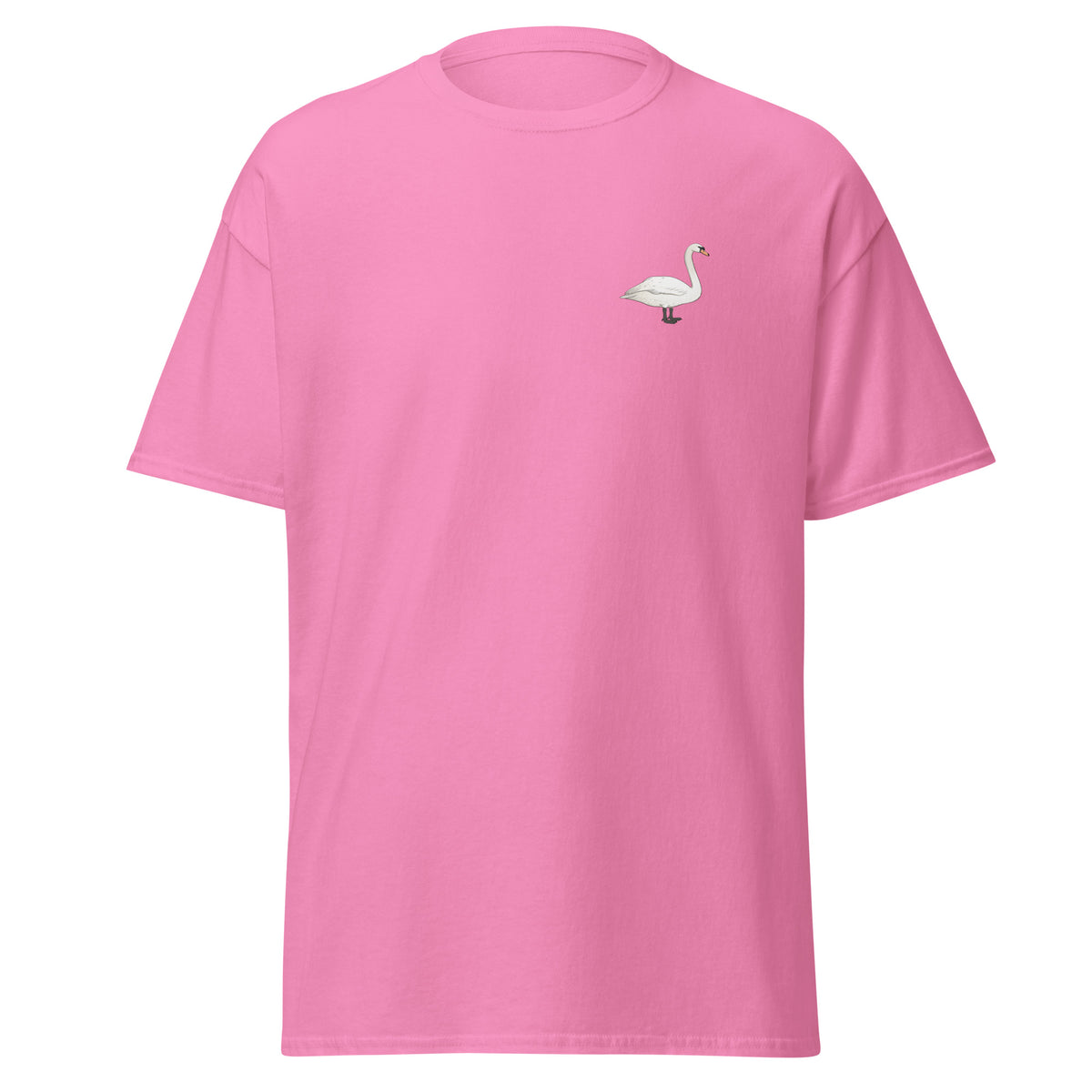 Mute Swan unisex bird T-shirt in Azalea