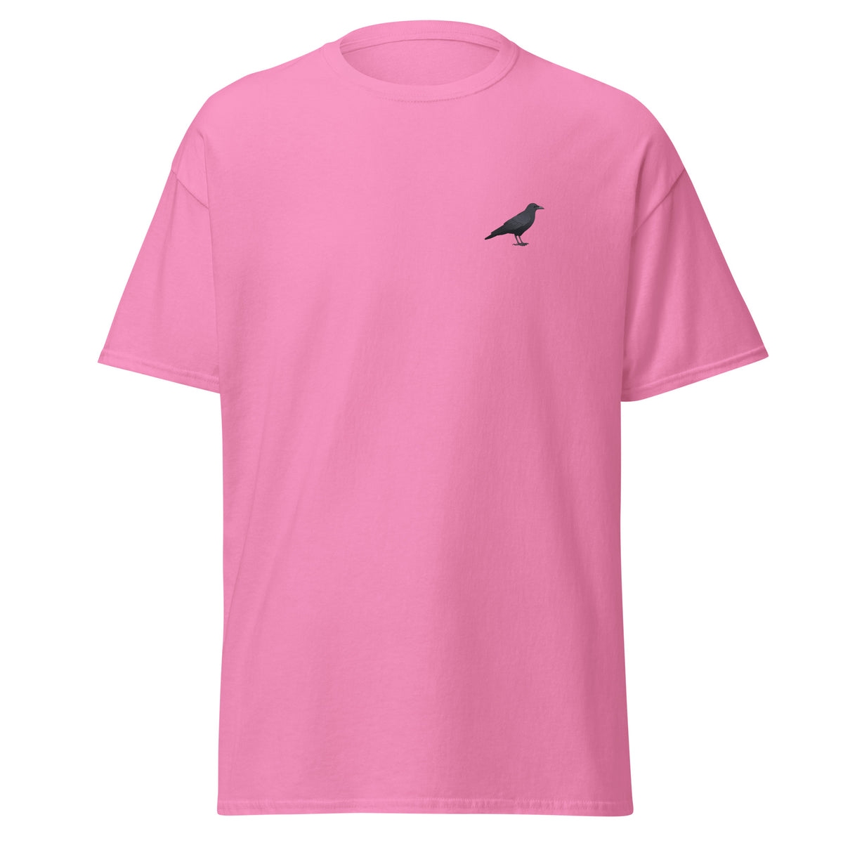 Carrion Crow unisex bird T-shirt in Azalea