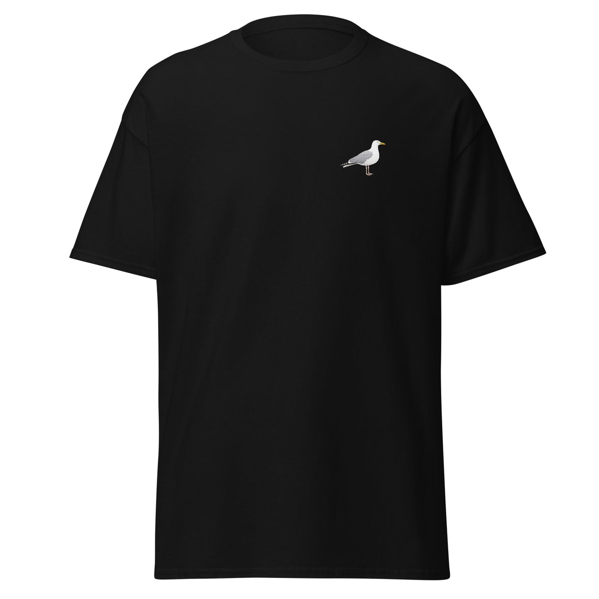 Herring Gull unisex bird T-shirt in Black