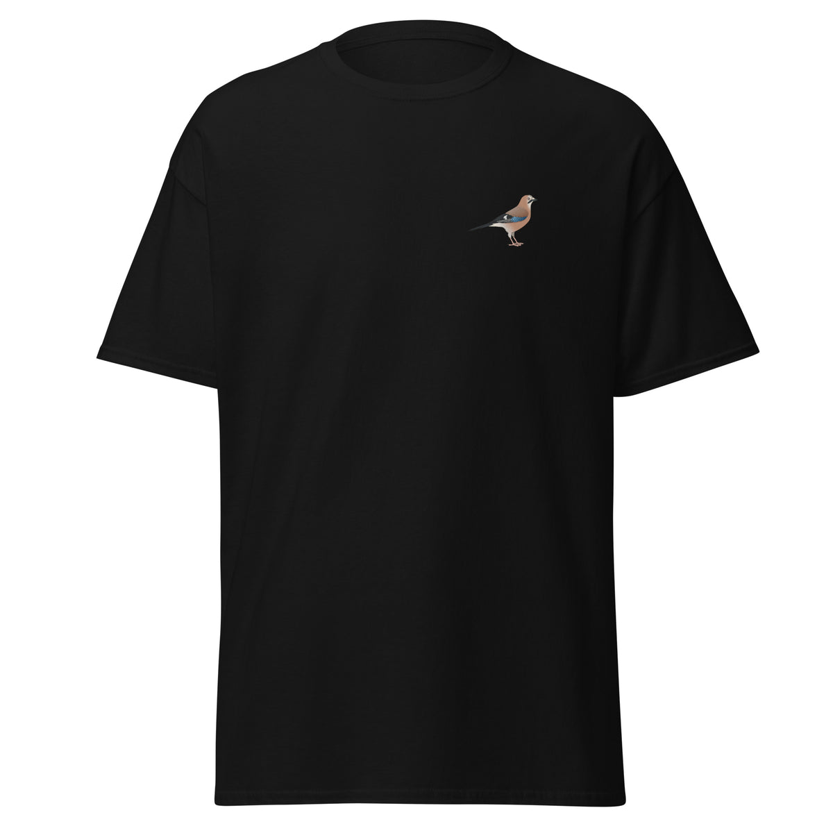 Jay unisex bird T-shirt in Black
