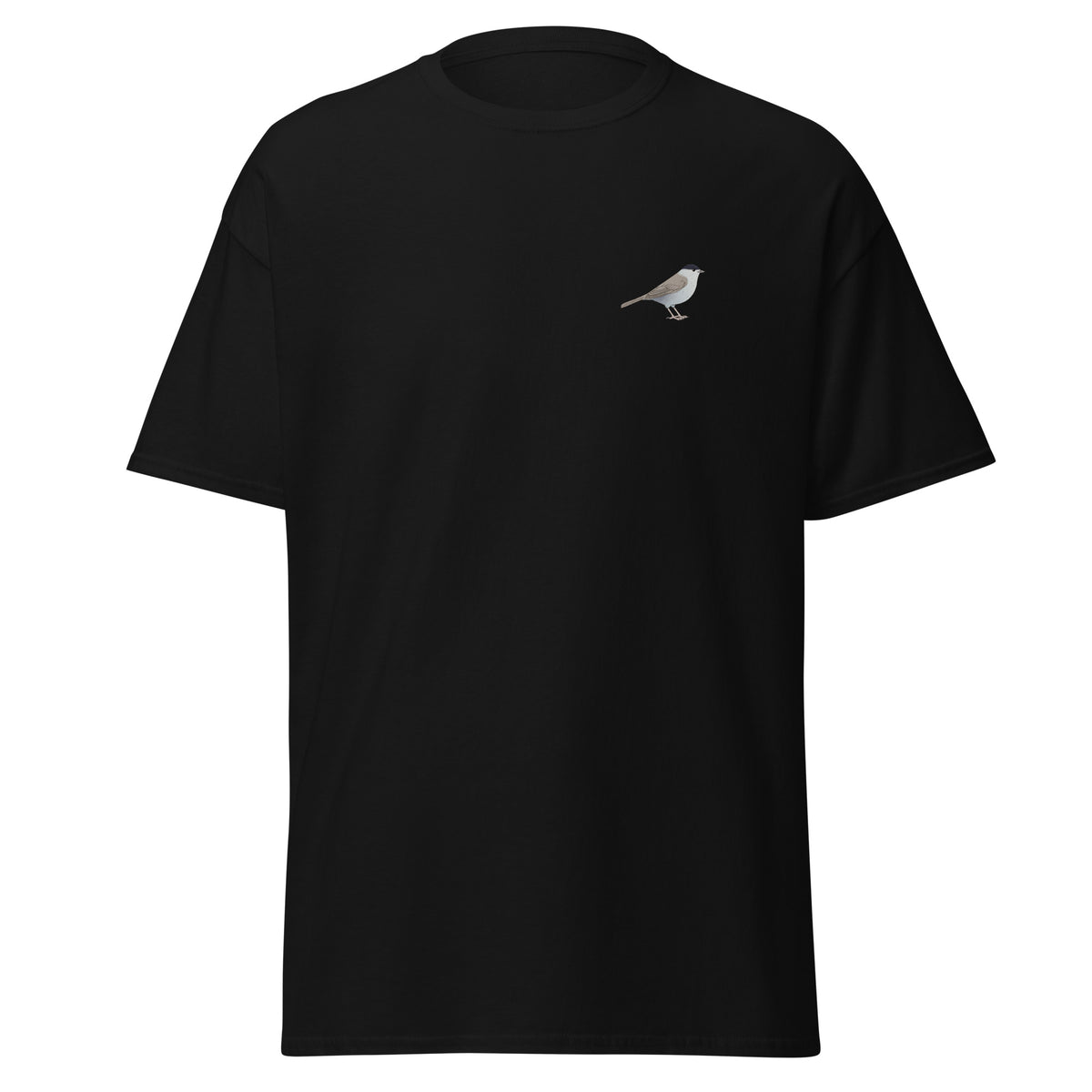 Blackcap unisex bird T-shirt in Black
