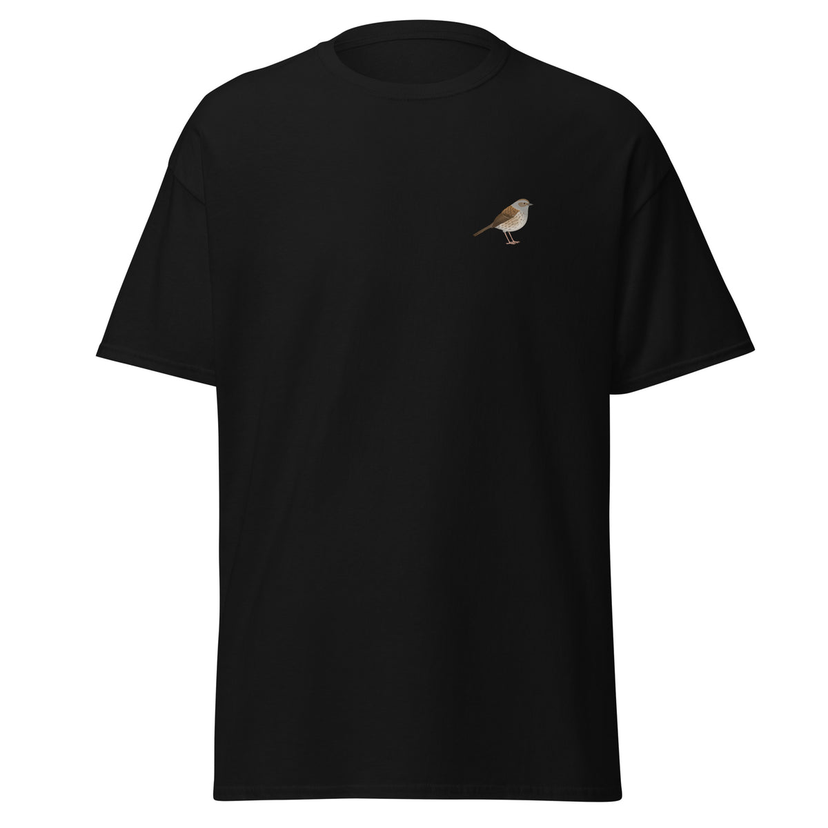 Dunnock unisex bird T-shirt in Black