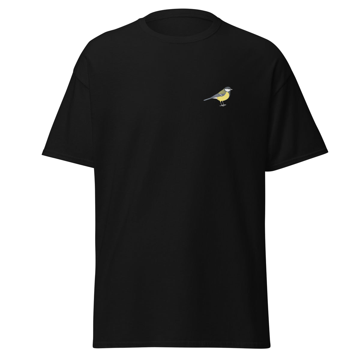Great Tit unisex bird T-shirt in Black