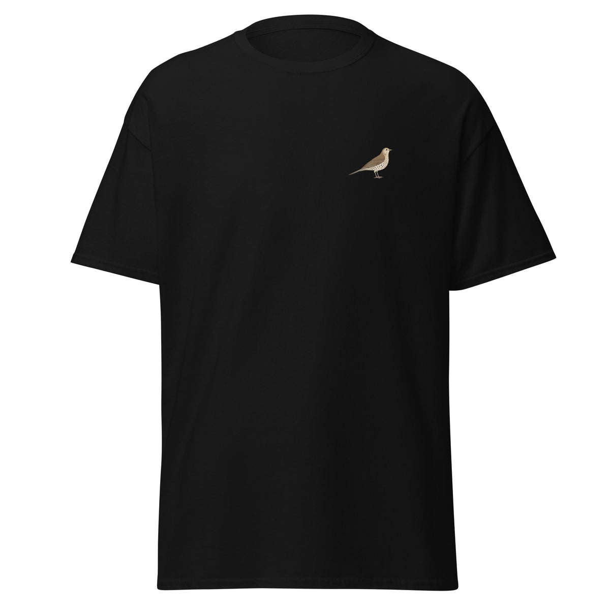 Mistle Thrush unisex bird T-shirt in Black