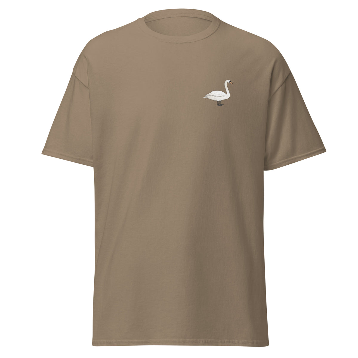Mute Swan unisex bird T-shirt in Brown Savana