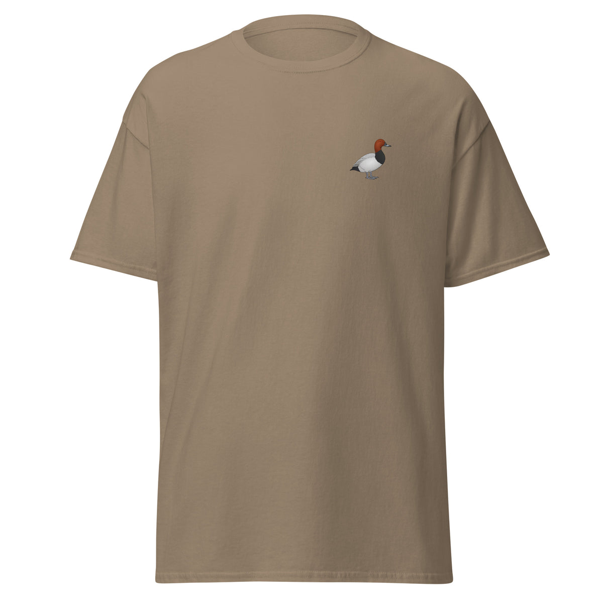 Pochard unisex bird T-shirt in Brown Savana