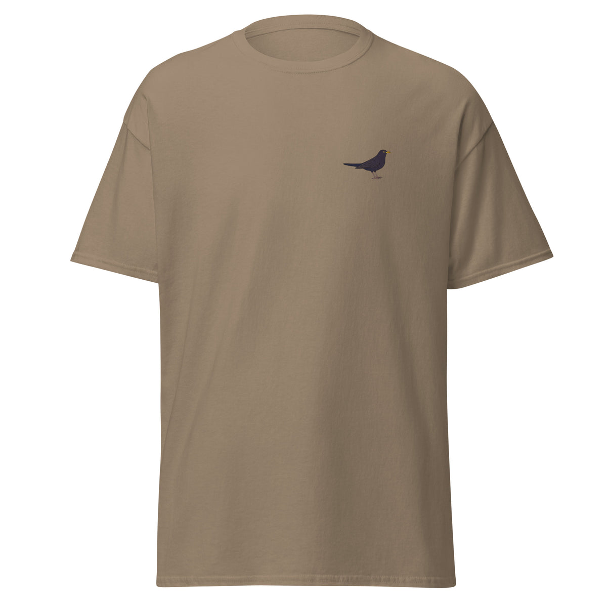 Blackbird unisex bird T-shirt in Brown Savana