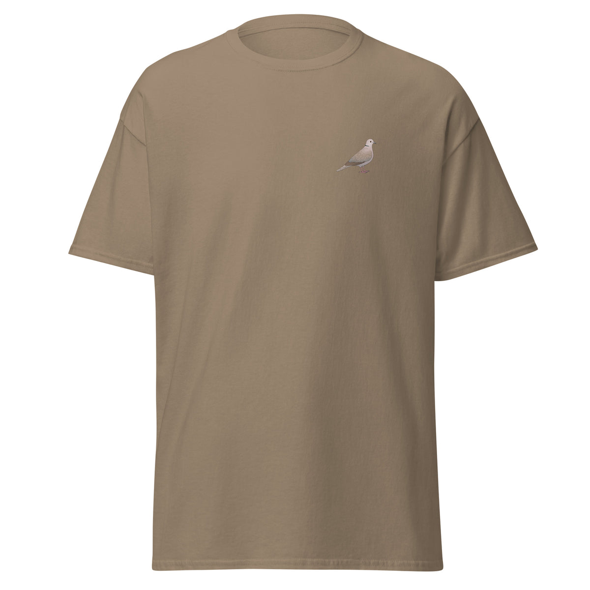 Collared Dove unisex bird T-shirt in Brown Savana
