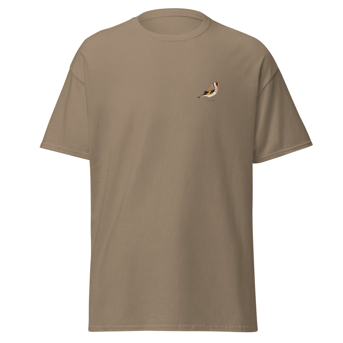 Goldfinch unisex bird T-shirt in Brown Savana