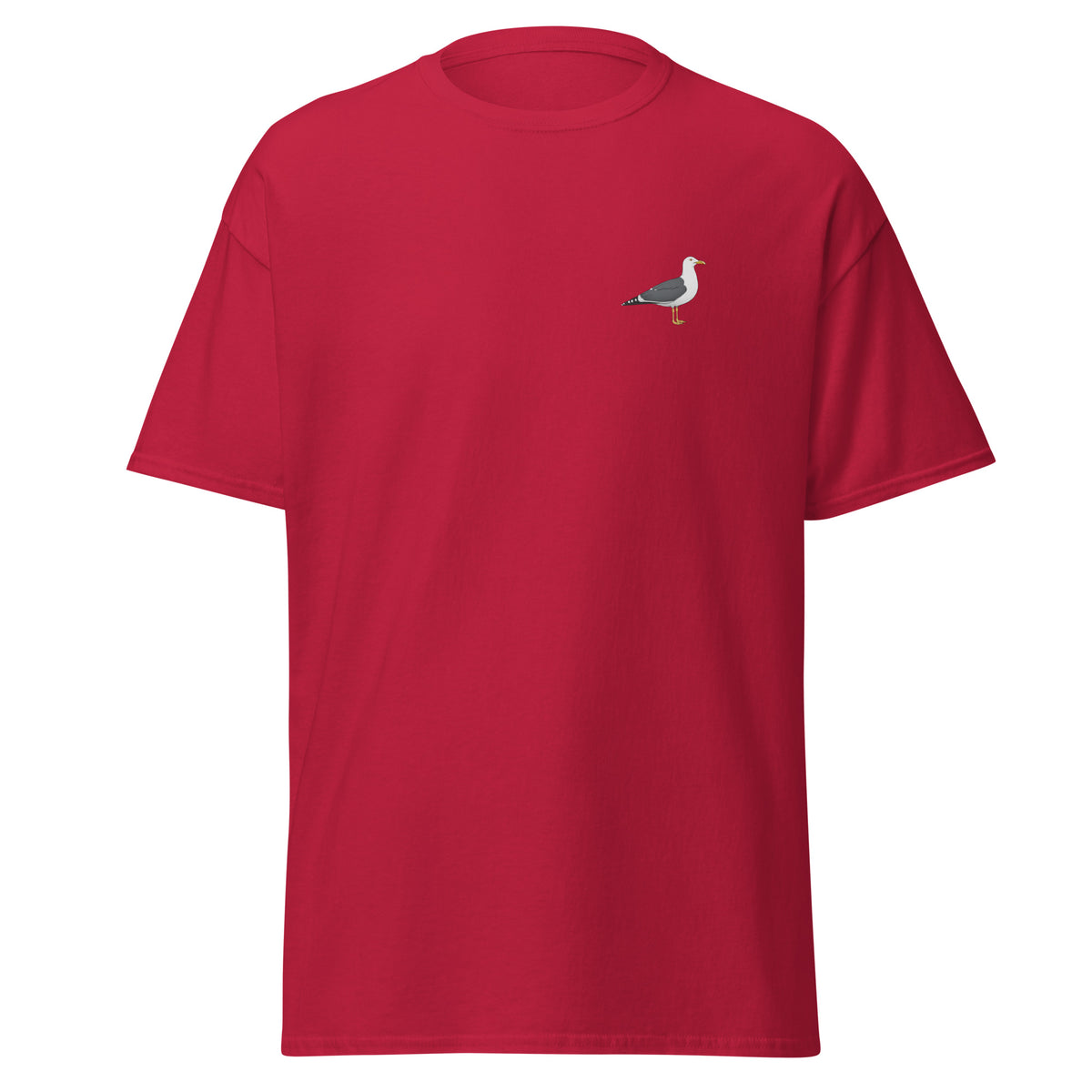 Lesser Black-backed Gull unisex bird T-shirt in Cardinal