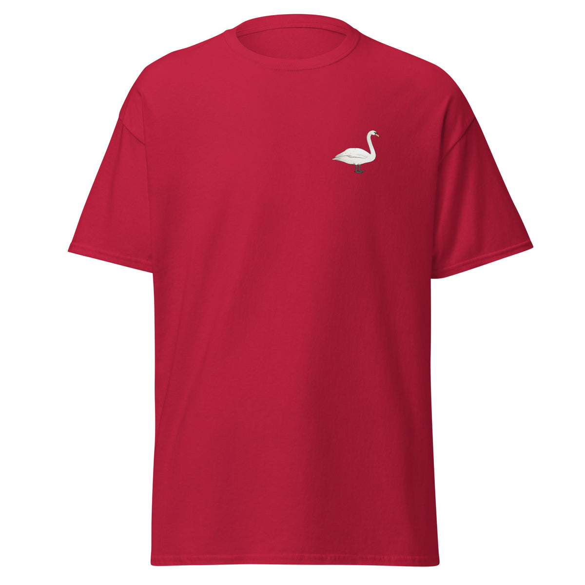 Mute Swan unisex bird T-shirt in Cardinal