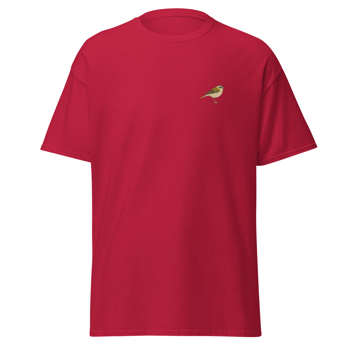 Firecrest unisex bird T-shirt in Cardinal