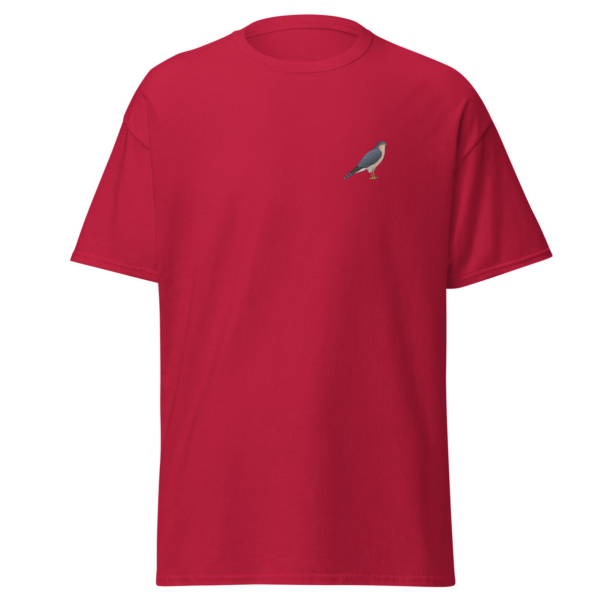 Sparrowhawk unisex bird T-shirt in Cardinal