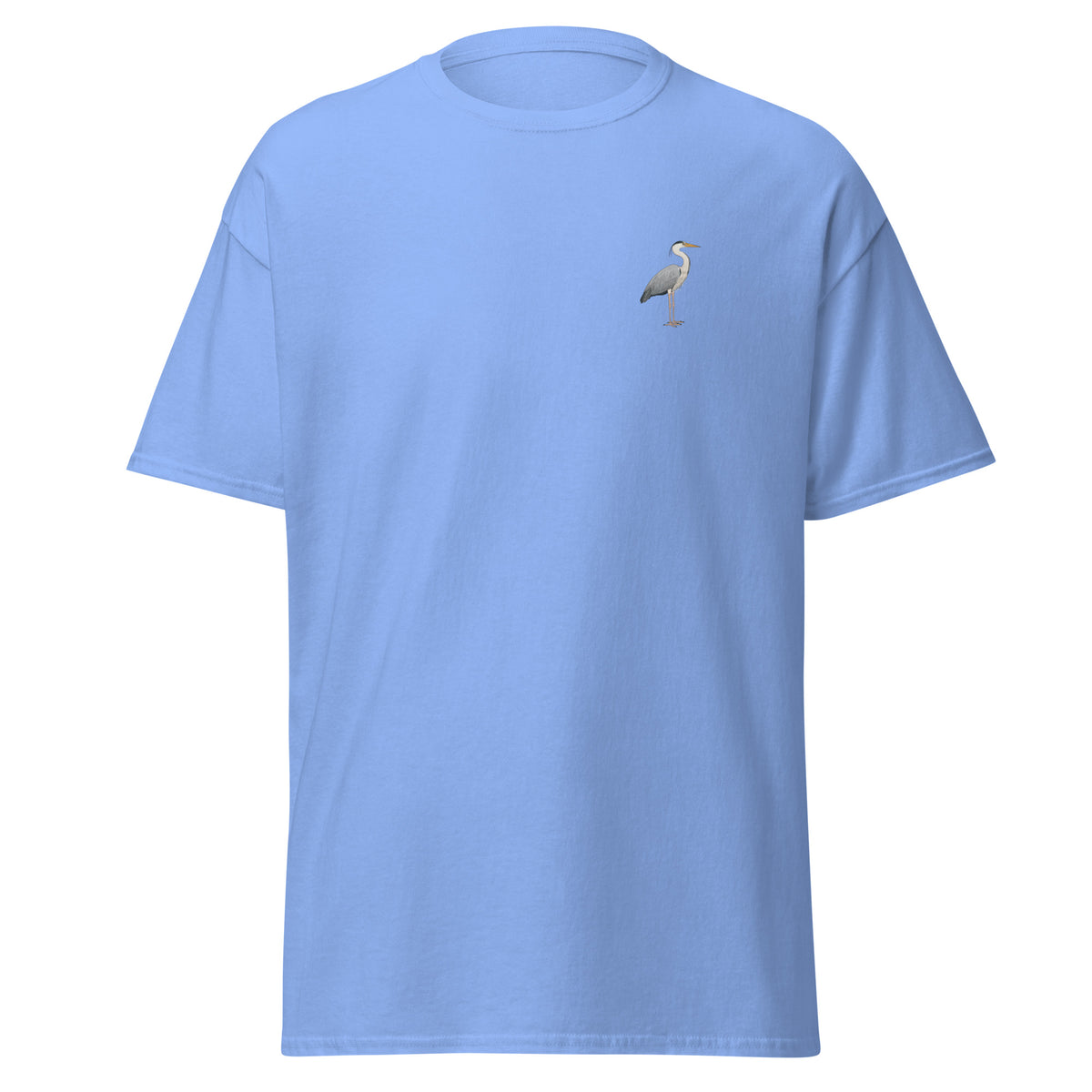 Heron unisex bird T-shirt in Carolina Blue