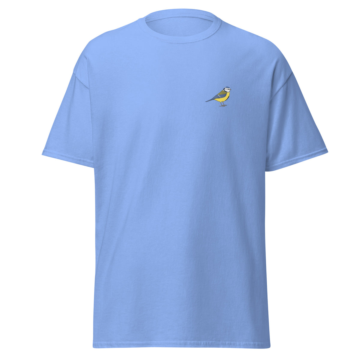 Blue Tit unisex bird T-shirt in Carolina Blue