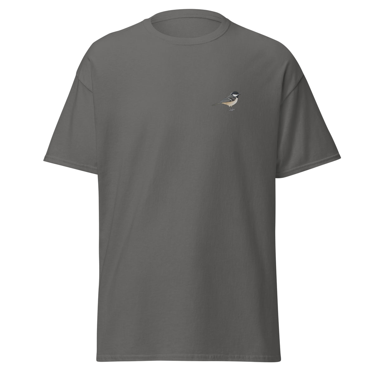 Coal Tit unisex bird T-shirt in Charcoal