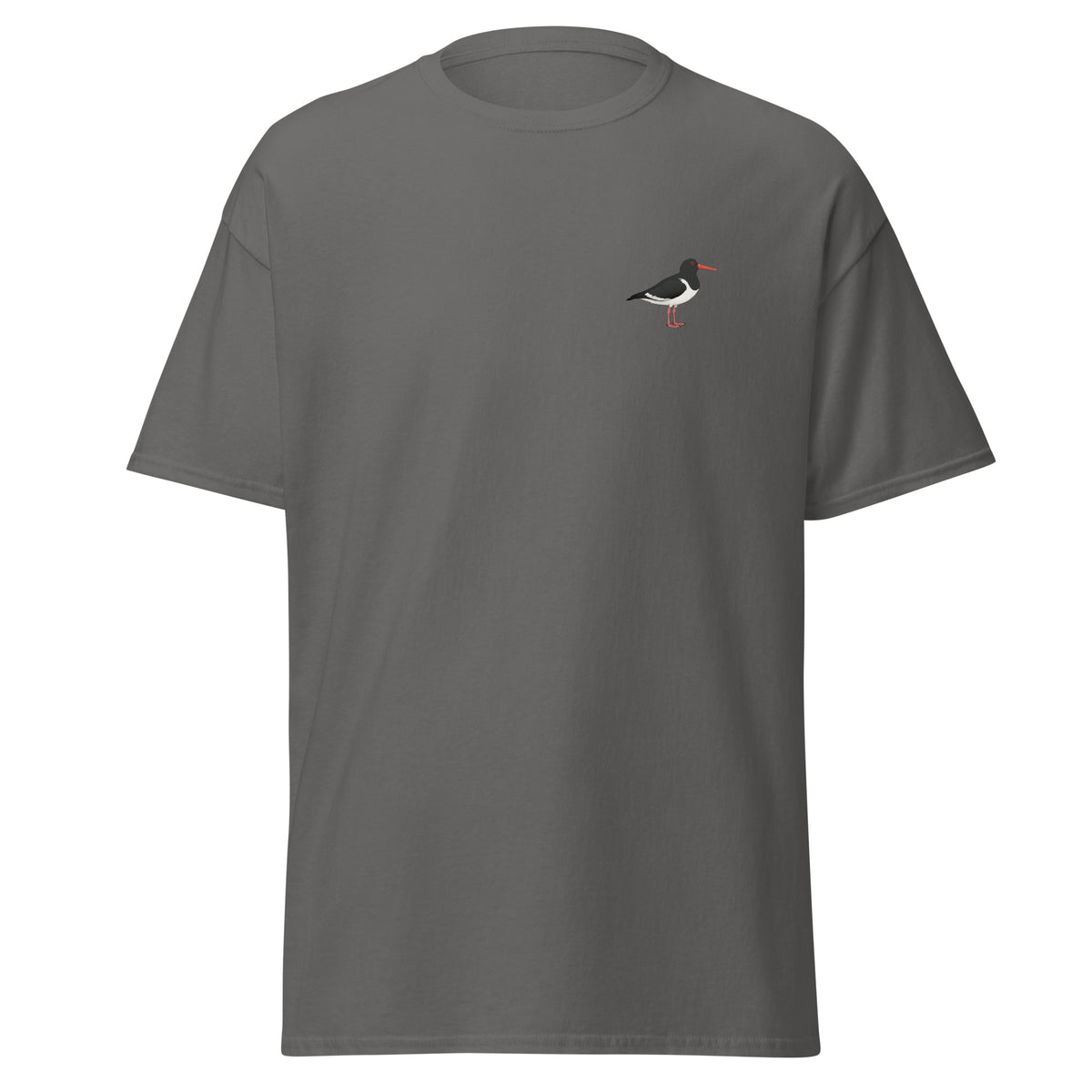 Oystercatcher unisex bird T-shirt in Charcoal