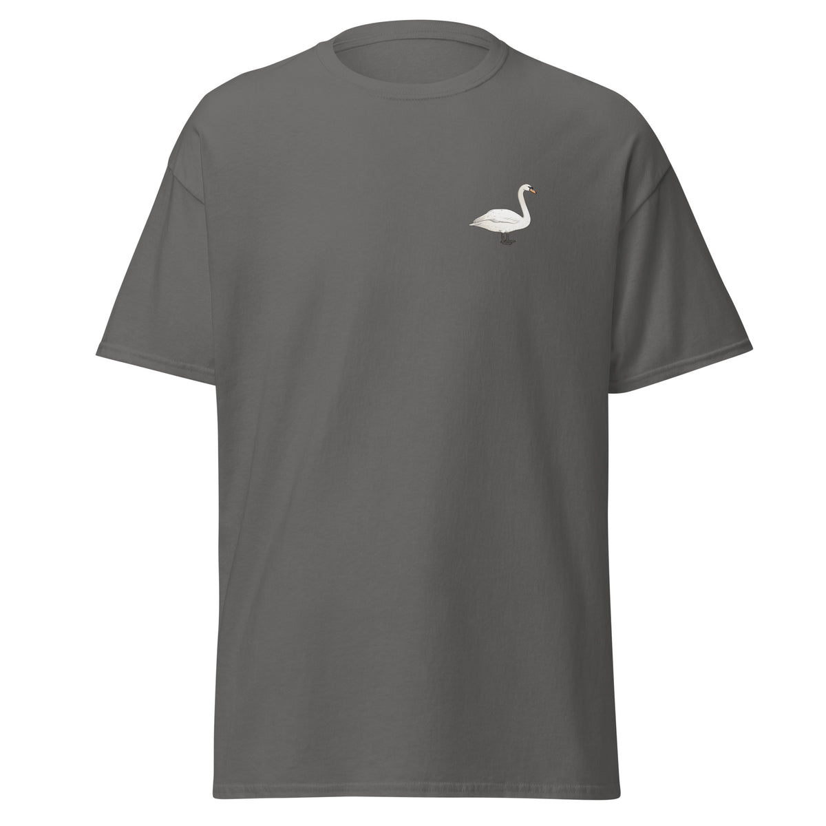 Mute Swan unisex bird T-shirt in Charcoal
