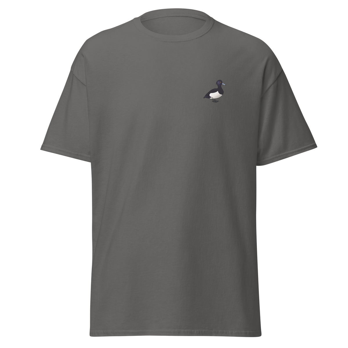 Tufted Duck unisex bird T-shirt in Charcoal