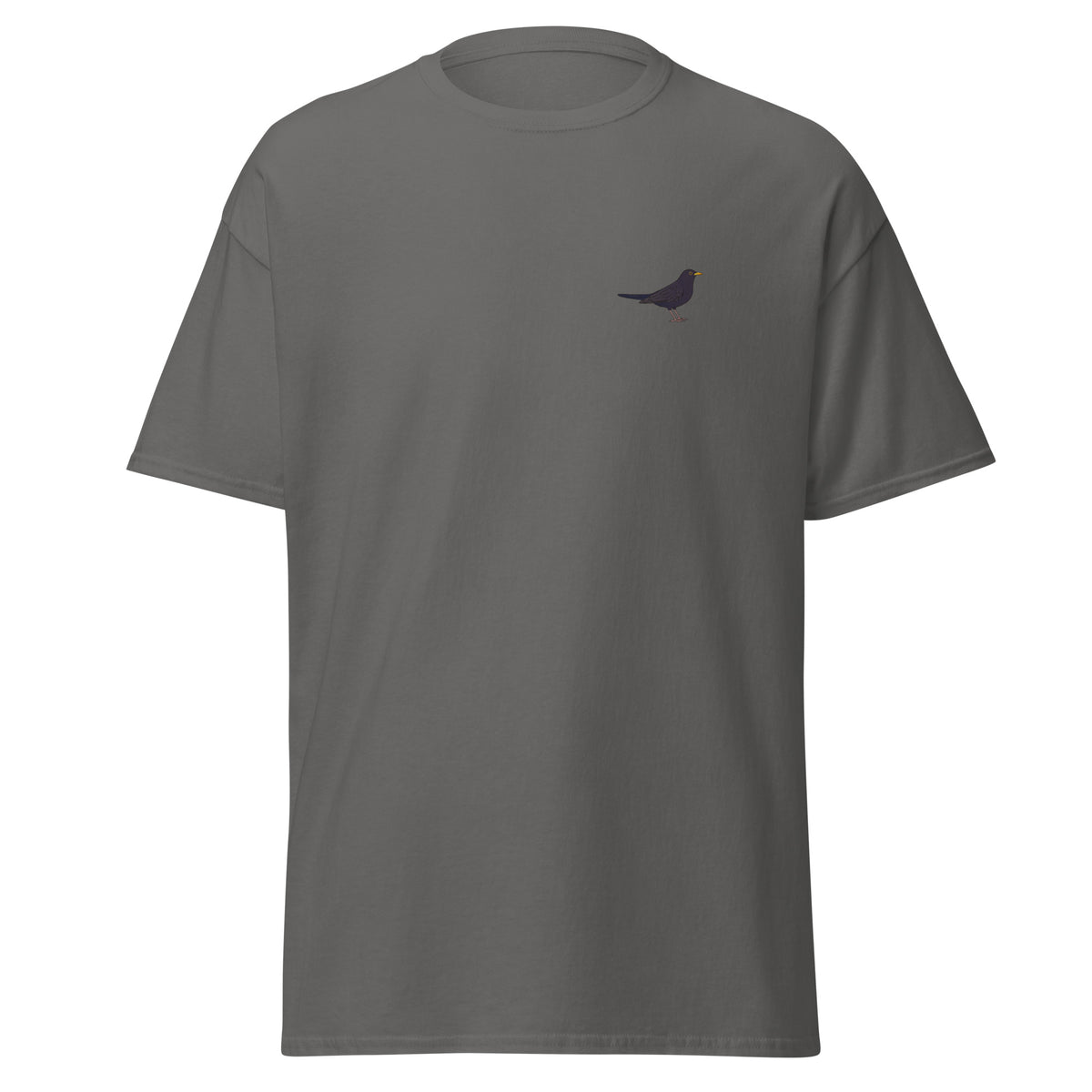 Blackbird unisex bird T-shirt in Charcoal