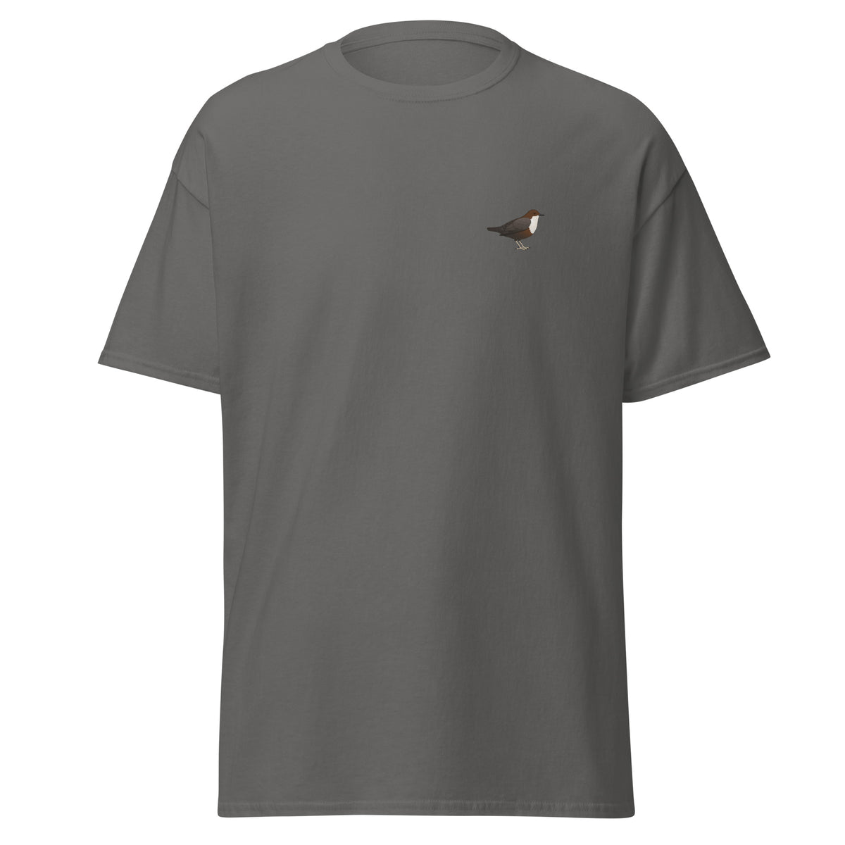 White-throated Dipper unisex bird T-shirt in Charcoal