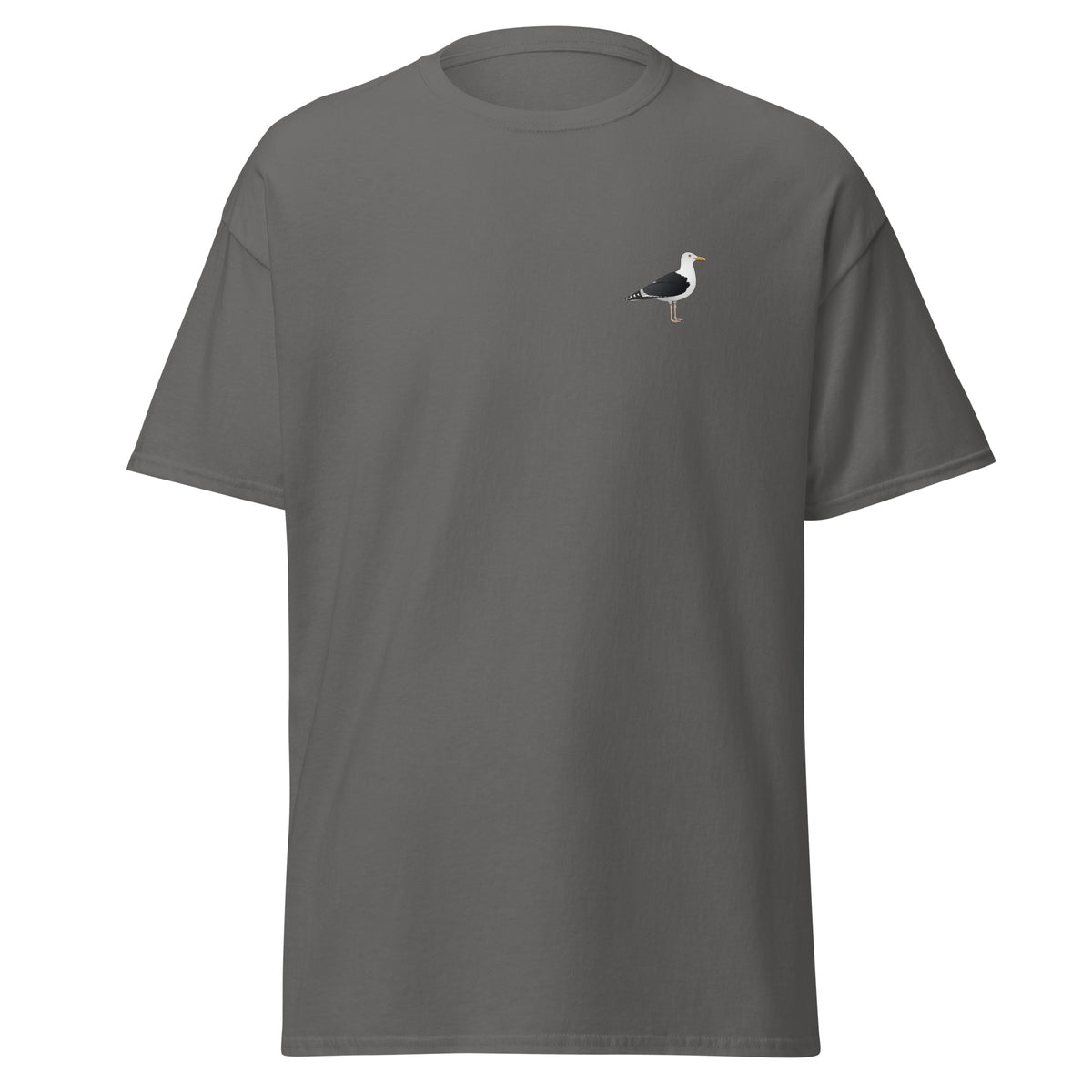 Great Black Backed Gull unisex bird T-shirt in Charcoal