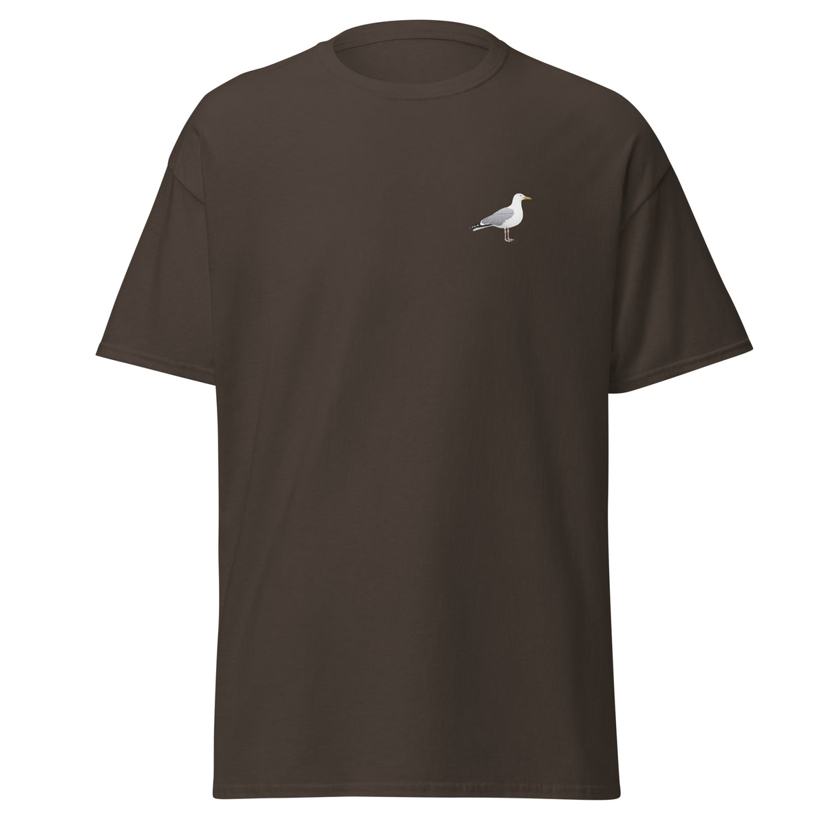 Herring Gull unisex bird T-shirt in Dark Chocolate