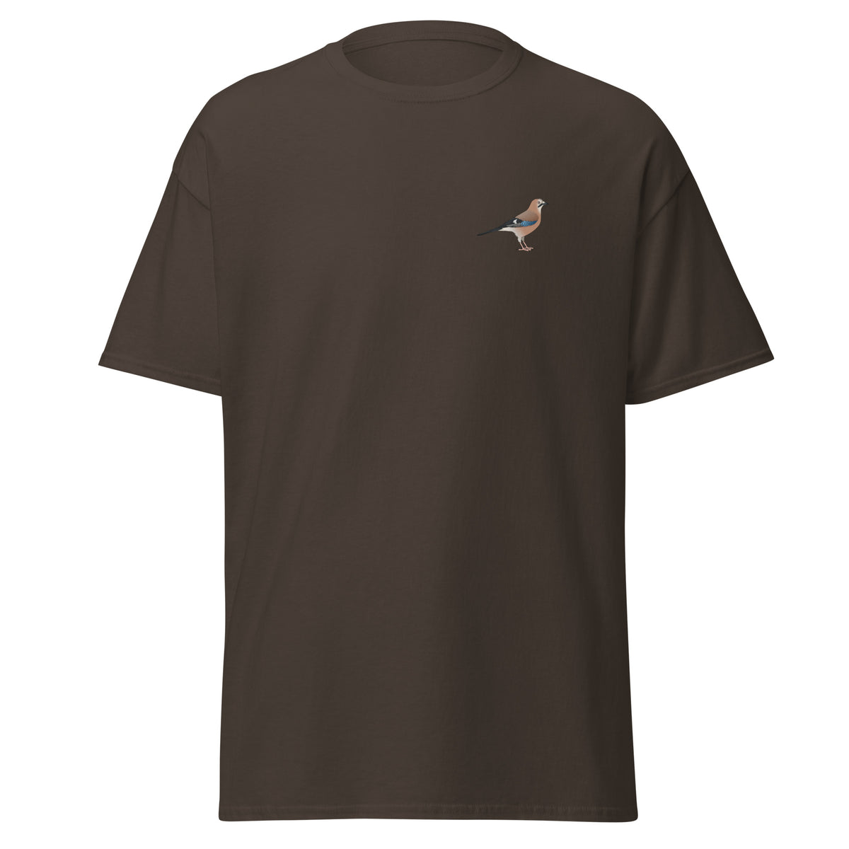 Jay unisex bird T-shirt in Dark Chocolate