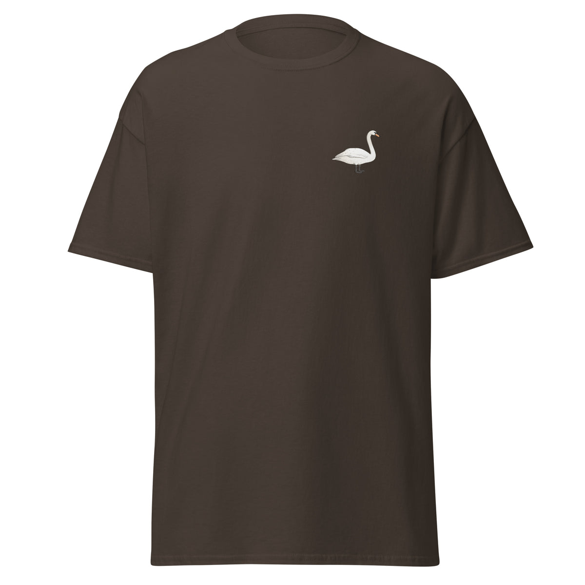 Mute Swan unisex bird T-shirt in Dark Chocolate