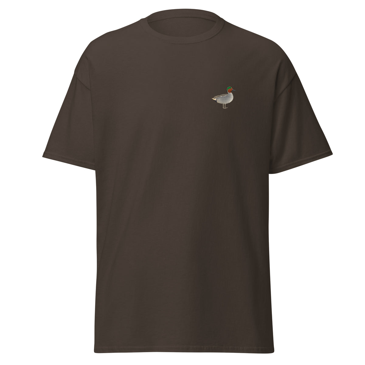 Teal unisex bird T-shirt in Dark Chocolate