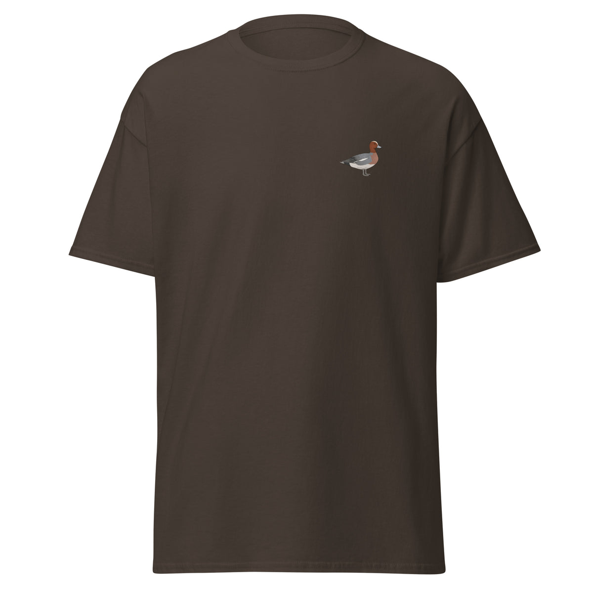 Wigeon unisex bird T-shirt in Dark Chocolate