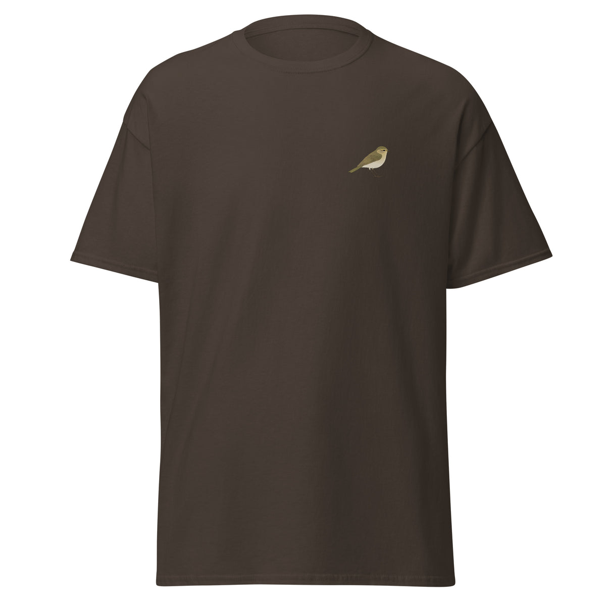 Chiffchaff unisex bird T-shirt in Dark Chocolate