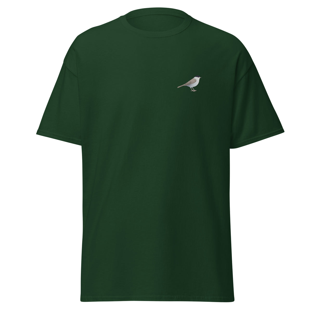 Blackcap unisex bird T-shirt in Forest Green