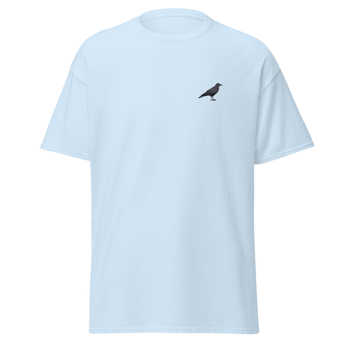 Carrion Crow unisex bird T-shirt in Light Blue