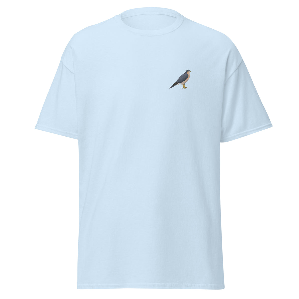 Sparrowhawk unisex bird T-shirt in Light Blue