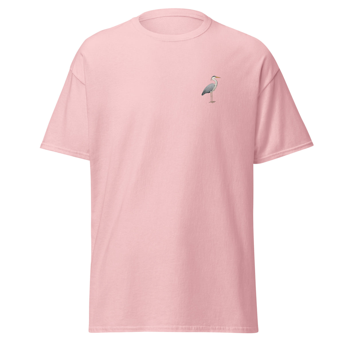 Heron unisex bird T-shirt in Light Pink