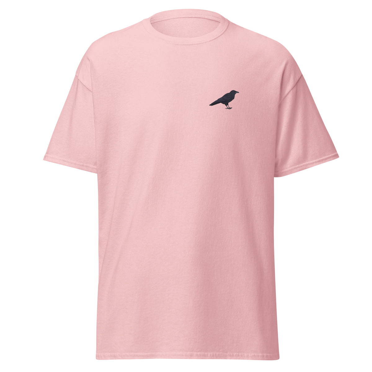 Raven unisex bird T-shirt in Light Pink