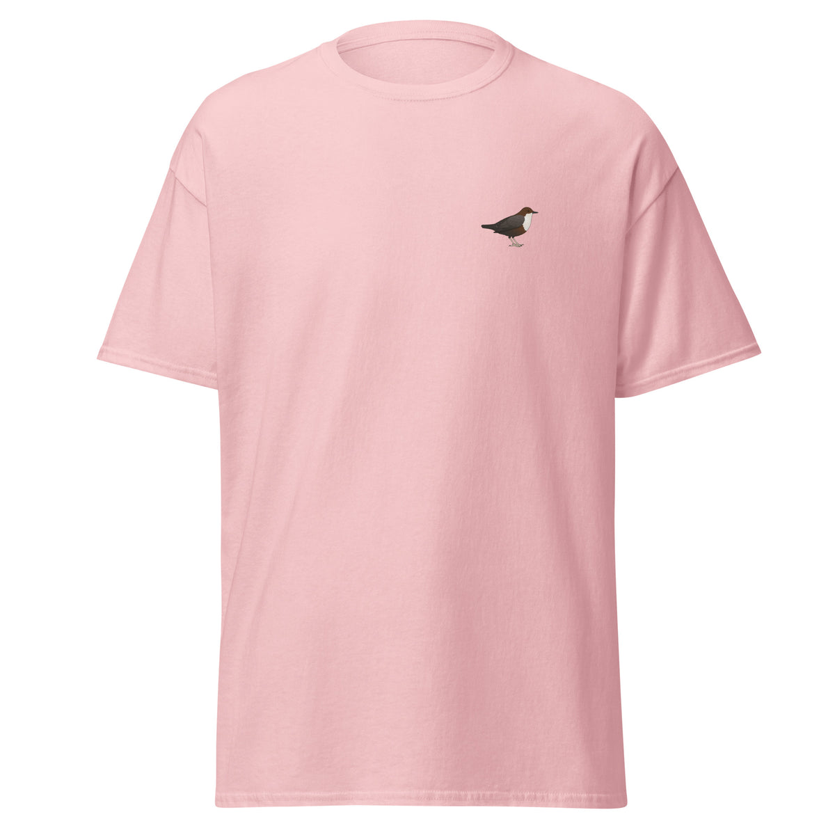 White-throated Dipper unisex bird T-shirt in Light Pink
