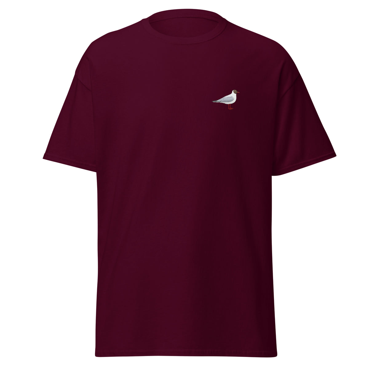 Black-headed Gull unisex bird T-shirt in Maroon