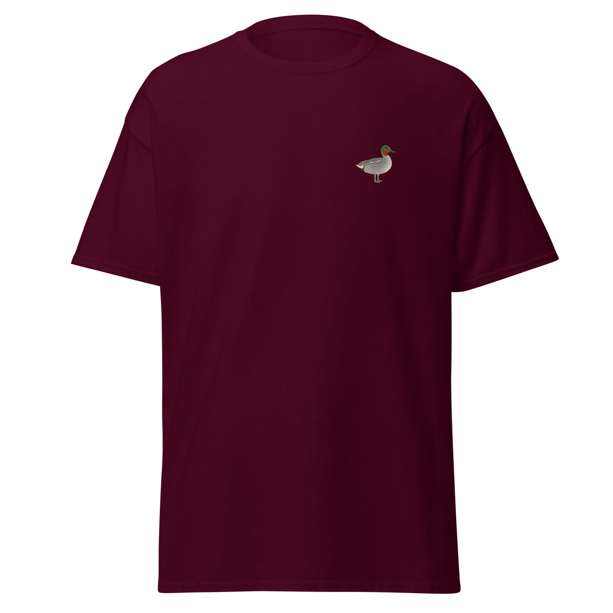 Teal unisex bird T-shirt in Maroon