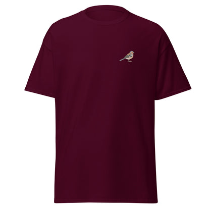 Chaffinch unisex bird T-shirt in Maroon