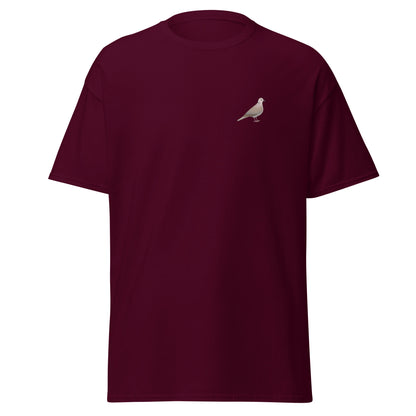 Collared Dove unisex bird T-shirt in Maroon