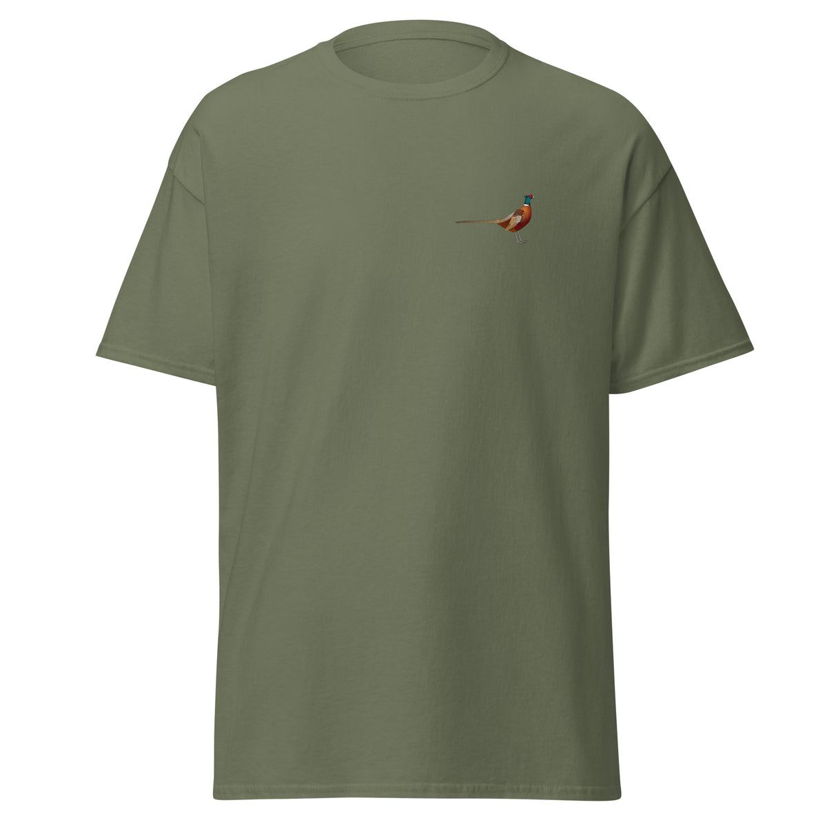 Pheasant unisex bird T-shirt in Military Green