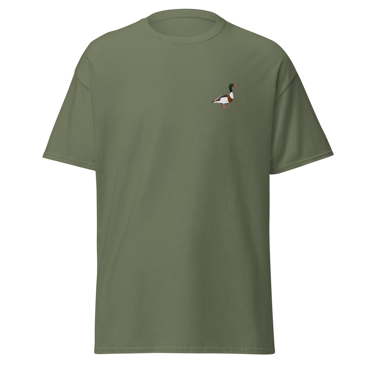 Shelduck unisex bird T-shirt in Military Green