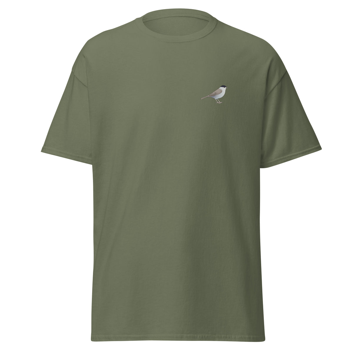 Blackcap unisex bird T-shirt in Military Green