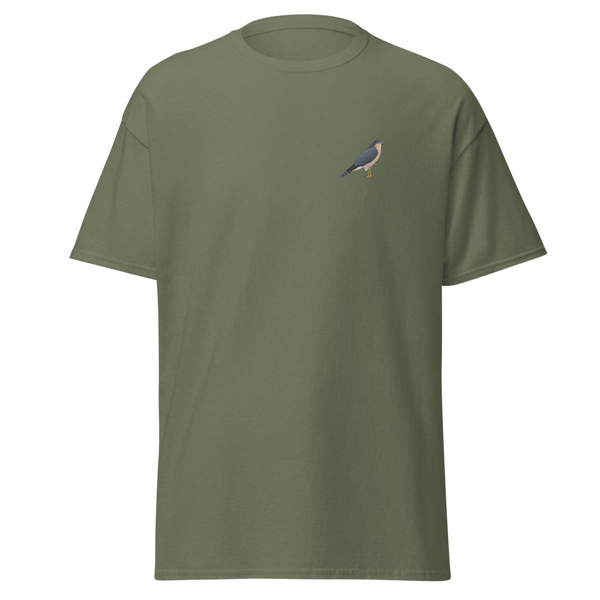 Sparrowhawk unisex bird T-shirt in Military Green