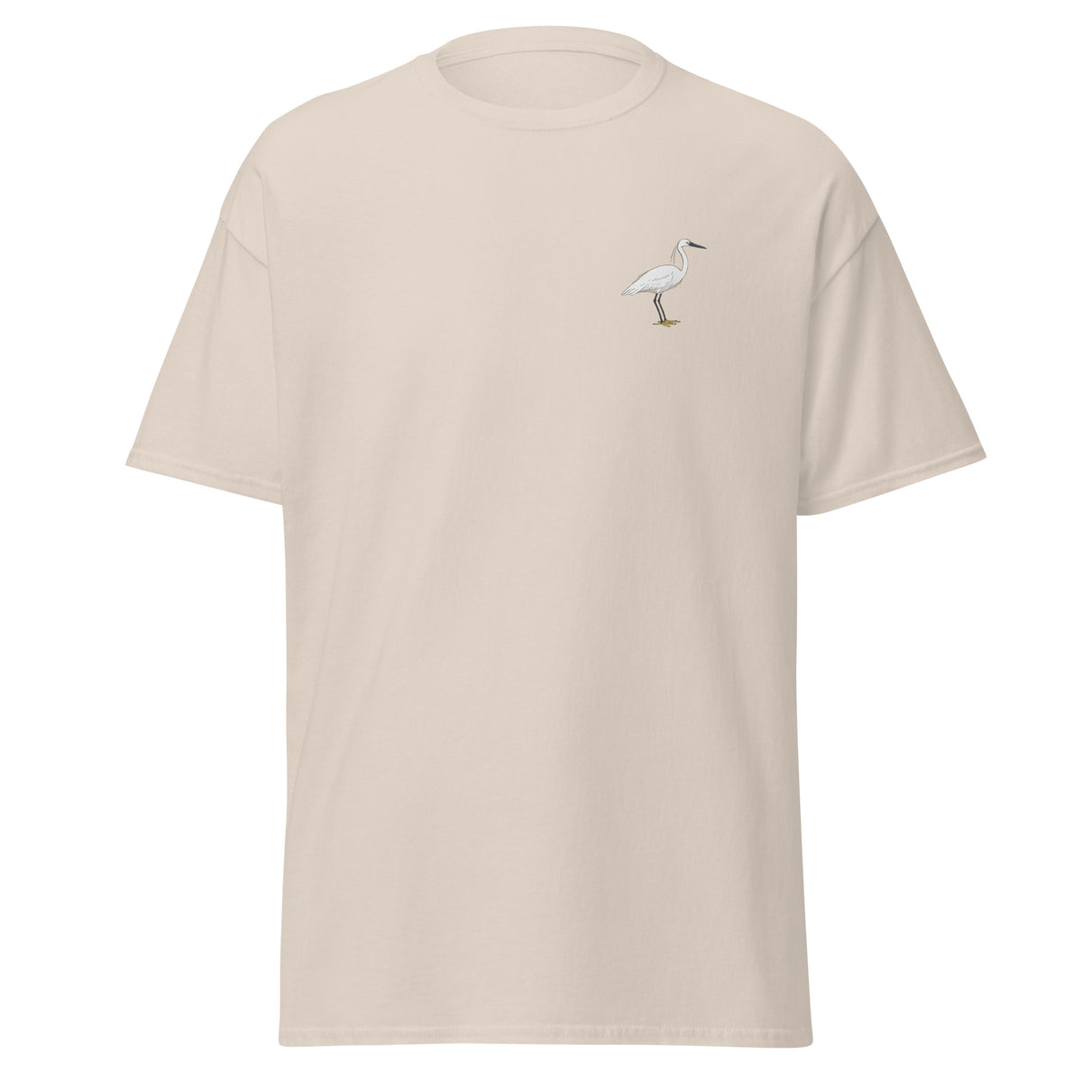 Little Egret unisex bird T-shirt in Natural